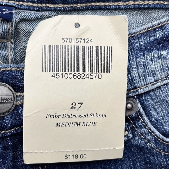 Driftwood Embroidered Floral Marilyn MID Rise NWT Size 27 - Picture 10 of 16